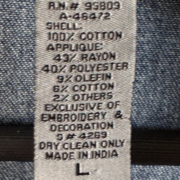 INDIGO MOON Blazer Jacket Vintage Artsy Art-To-Wear Western Cowgirl Rodeo Sz L - Picture 7 of 7